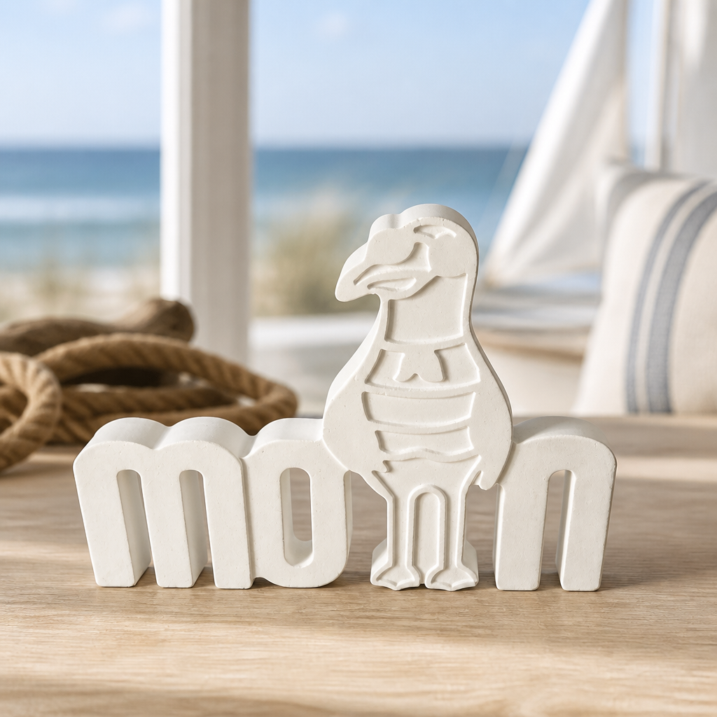 Möwe „Moin“ aus Dekogips – Maritime Deko mit nordischem Charme