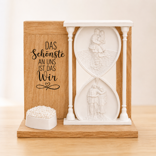 Sanduhr-Deko „Das Schönste an uns ist das Wir“