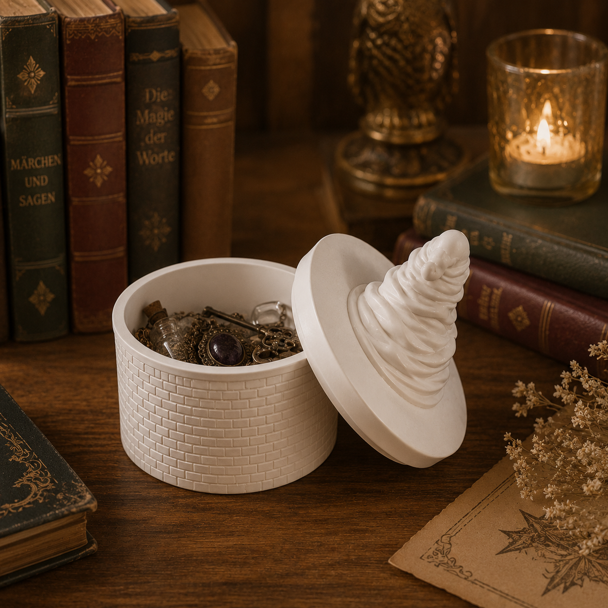 🧙♀️ Der sprechende Hut – Magische Zauberhut-Dose aus Dekogips