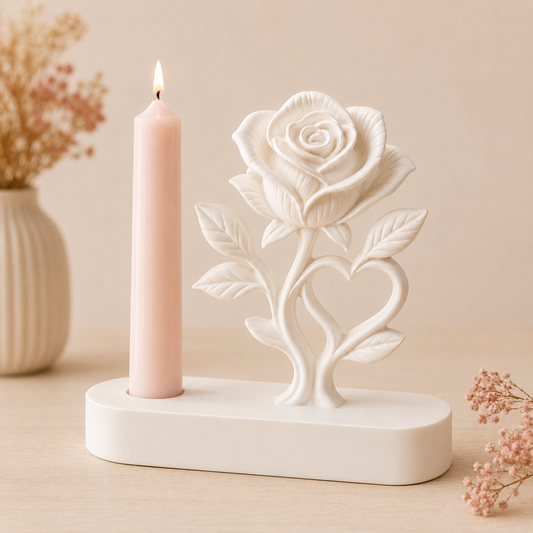 Kerzenhalter „Rose mit Herz“