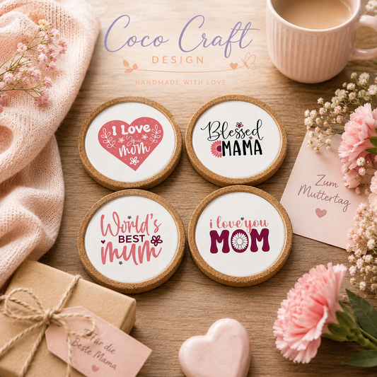 Untersetzer „Mama Edition“ – Handmade Geschenkidee mit Herz