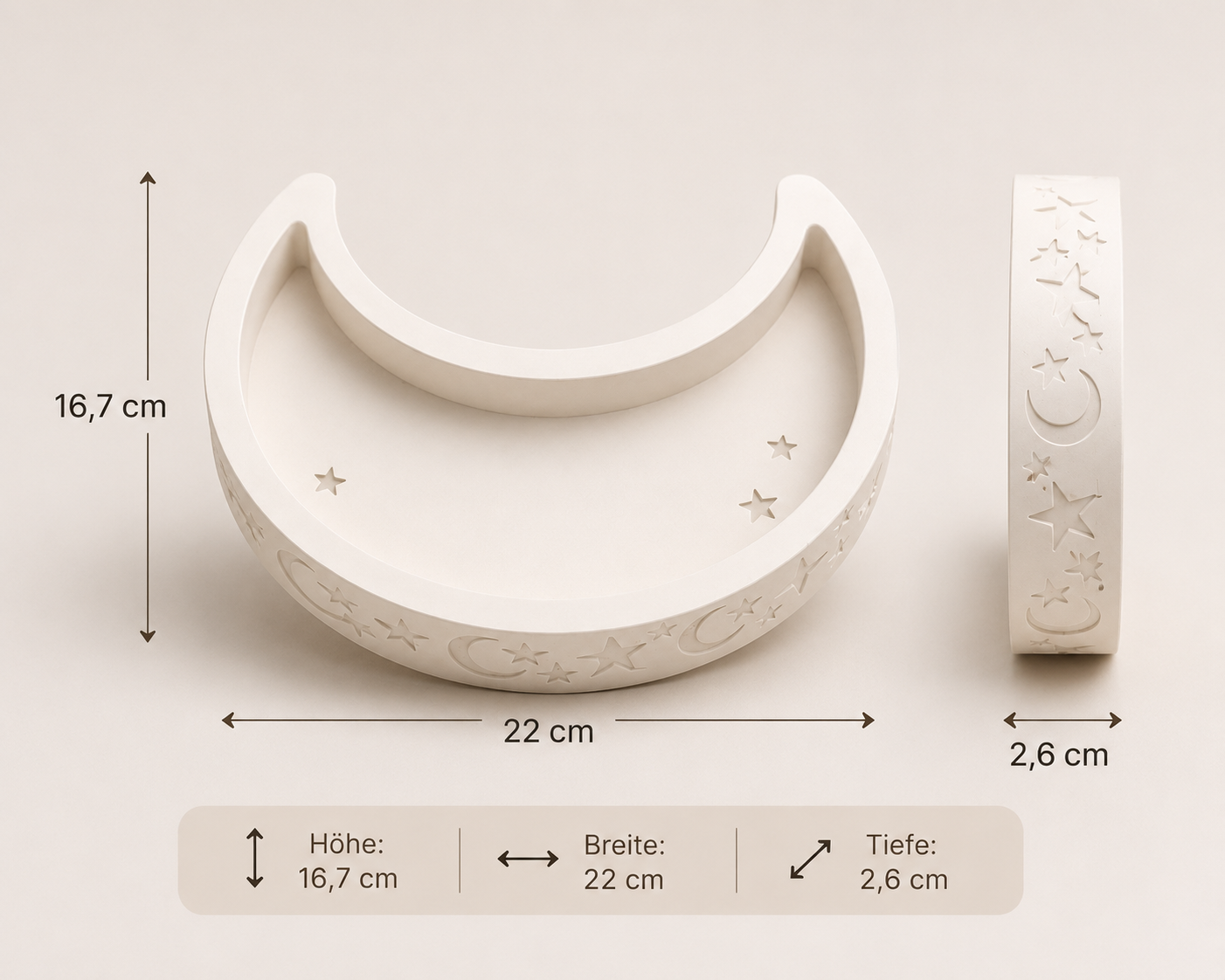 Schmuckschale Mond – Magische Dekoration für Schmuck, Schlüssel & kleine Schätze