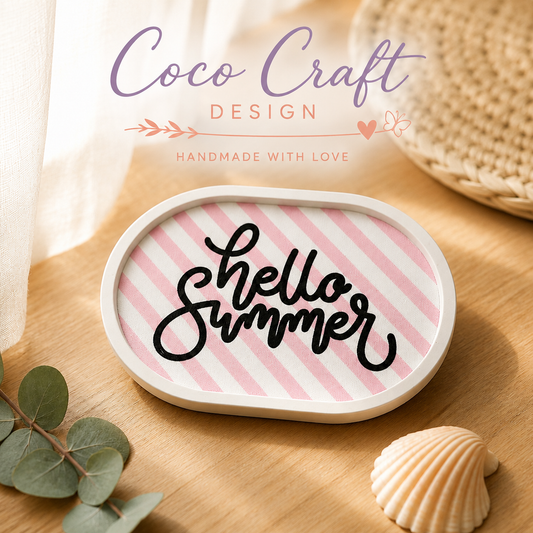 Sommerliche Dekoschale mit Stoffdesign oval