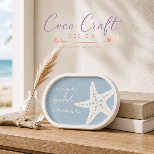 Maritime Dekoschale mit Stoffdesign oval